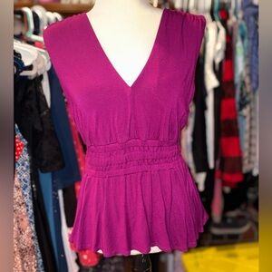 Boston Proper Magenta Sleeveless Top